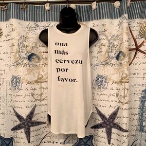 “una mas cerveza por favor” sleeveless long tank